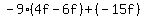 -9%284f-6f%29%2B%28-15f%29