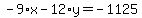 -9%2Ax-12%2Ay=-1125
