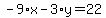 -9%2Ax-3%2Ay=22