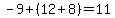 -9%2B%2812%2B8%29=11