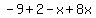 -9%2B2-x%2B8x