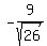 -9%2Fsqrt%2826%29