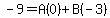 -9=A%280%29%2BB%28-3%29