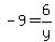 -9+=+6%2Fy