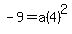 -9+=+a%284%29%5E2