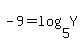 -9+=+log%285%2CY%29