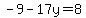 -9-17y=8