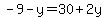 -9-y=30%2B2y