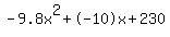 -9.8x%5E2%2B-10x%2B230