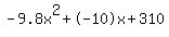 -9.8x%5E2%2B-10x%2B310