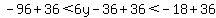 -96%2B36%3C6y-36%2B36%3C-18%2B36