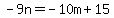 -9n=-10m%2B15