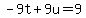 -9t%2B9u=9