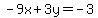 -9x%2B3y=-3