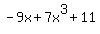 -9x%2B7x%5E3%2B11