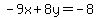 -9x%2B8y=-8