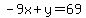 -9x%2By=69