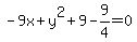 -9x%2By%5E2%2B9-9%2F4=0