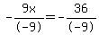 -9x%2F-9=-36%2F-9