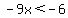 -9x%3C-6