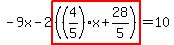 -9x-2highlight%28%28%284%2F5%29x%2B28%2F5%29%29=10