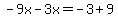 -9x-3x=-3%2B9
