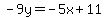 -9y=-5x%2B11