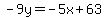 -9y=-5x%2B63