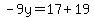 -9y=17%2B19