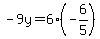 -9y=6%28-6%2F5%29