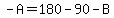 -A=180-90-B