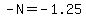 -N=-1.25