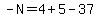 -N=4%2B5-37