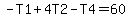 -T1%2B4T2-T4=60