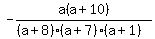 -a%28+a%2B10%29%2F%28%28a%2B8%29%28a%2B7%29%28a%2B1%29%29