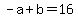 -a%2Bb=16