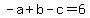 -a%2Bb-c=6