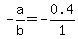 -a%2Fb+=+-0.4%2F1