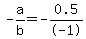 -a%2Fb+=+-0.5%2F-1