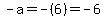 -a=-%286%29=-6