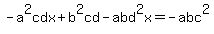 -a%5E2cdx%2Bb%5E2cd-abd%5E2x=-abc%5E2