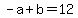 -a+%2B+b+=+12