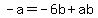 -a+=+-6b%2Bab