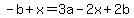 -b%2Bx=3a-2x%2B2b