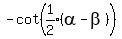 -cot%28expr%281%2F2%29%28alpha-beta%29%29