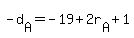 -d%5BA%5D+=+-19+%2B+2r%5BA%5D+%2B+1