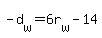 -d%5Bw%5D+=+6r%5Bw%5D+-+14