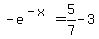 -e%5E%28-x%29+=5%2F7-3