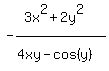 -expr%28%283x%5E2%2B2y%5E2%29%2F%284xy-cos%28y%29%5E%22%22%29%29
