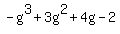 -g%5E3+%2B3g%5E2%2B4g-2+